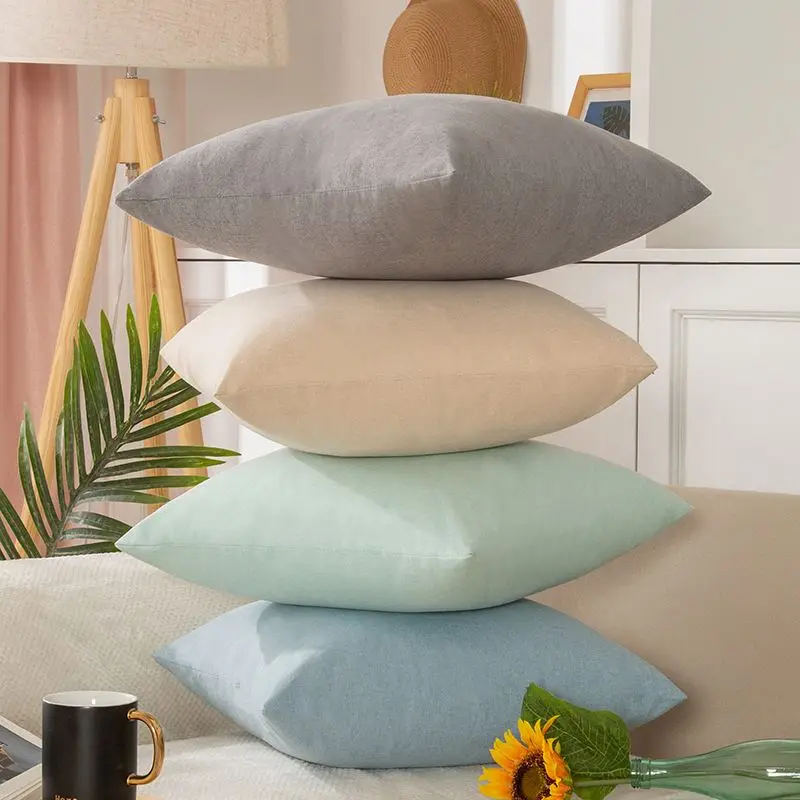 Kissenbezug 50 × 50 cm Creme, einfarbig mit feiner Struktur – Bild 2