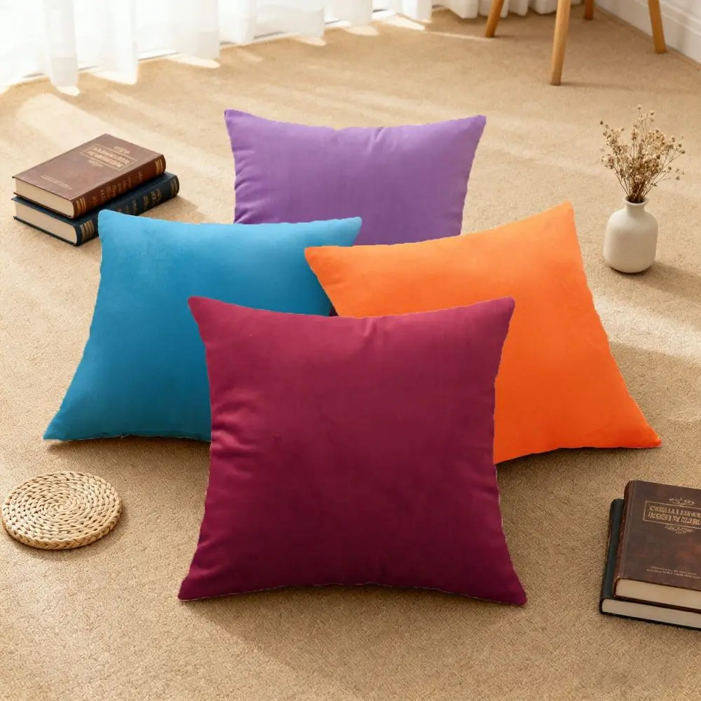 Kissenbezüge Orange einfarbig für Sofa und Bett – Bild 2