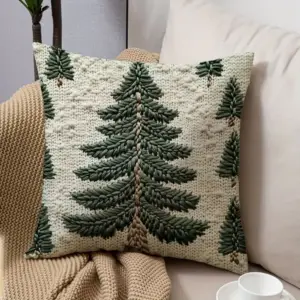 01-60 Kissenbezug 45x45 Weihnachten mit Tannenbaum in Strickoptik – Bild 2
