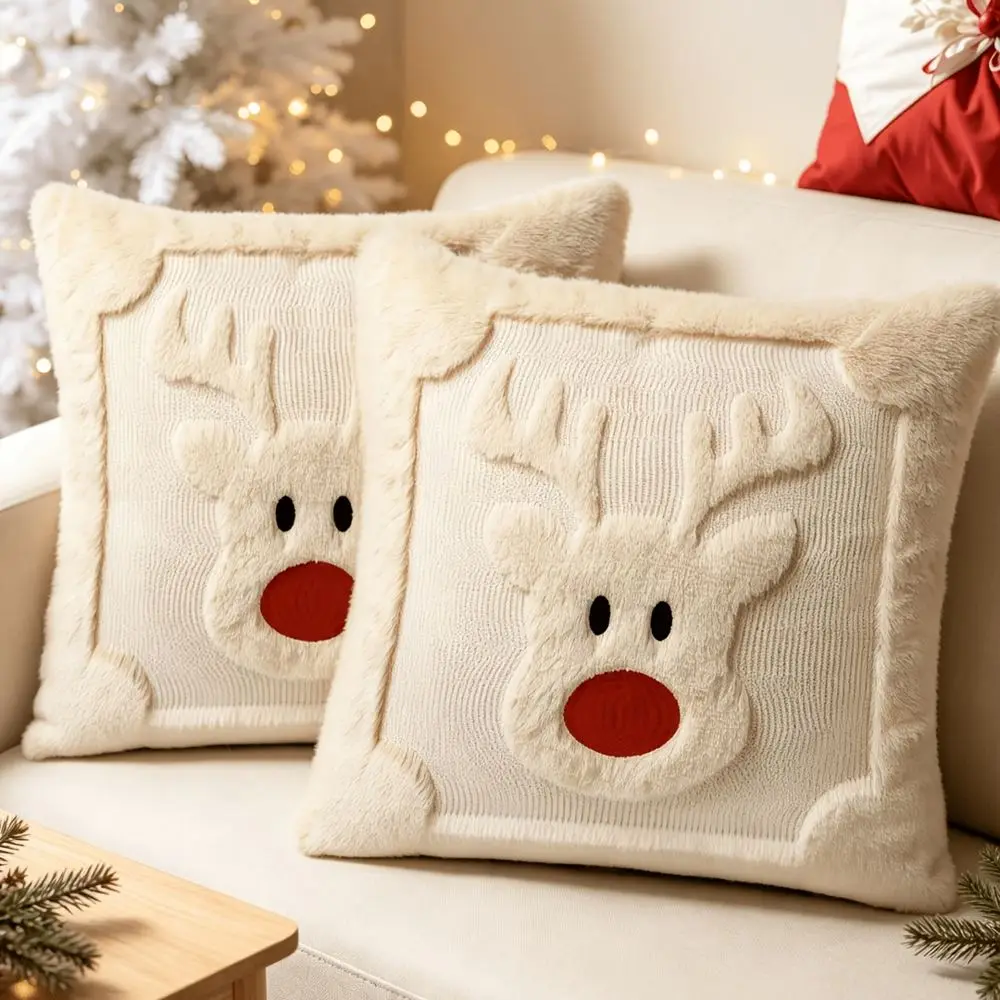Deko Kissenbezug Weihnachten mit Rentier-Motiv – Bild 2