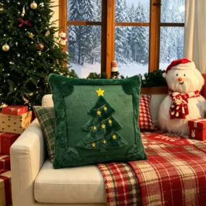 Sofa Kissenbezug 45 × 45 cm mit Tannenbaum-Motiv – Bild 2