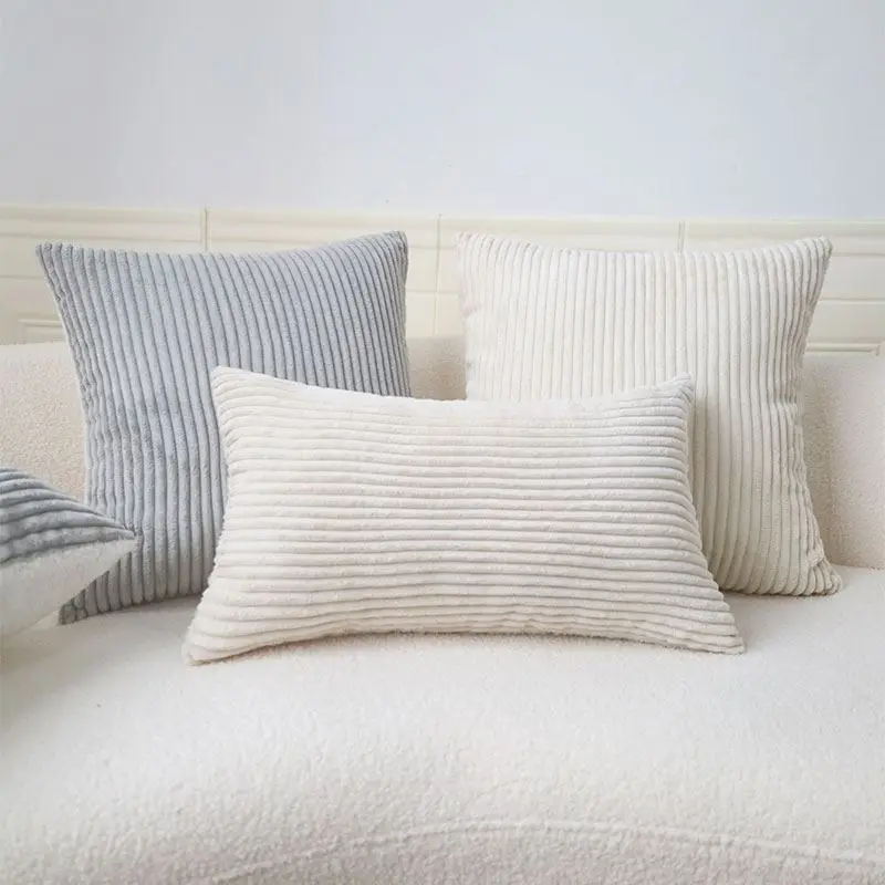 Kuschelkissenbezug 50 × 50 cm mit feiner Rippenstruktur – Bild 3