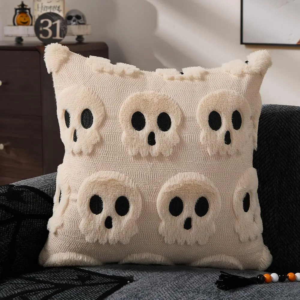 Kissenbezug 45x45 Weiß mit Geistern, Halloween-Deko – Bild 2