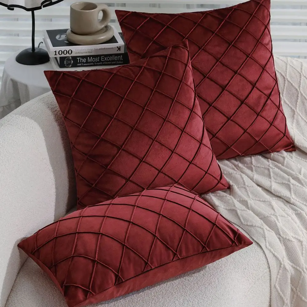 Kissenbezug Samtoptik 45 × 45 cm mit Rautensteppung – Bild 3