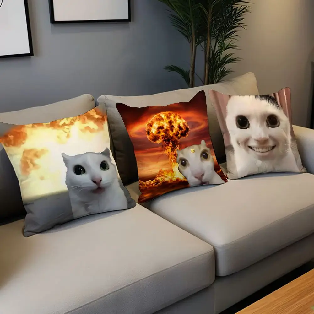 Zierkissenbezug 45x45 mit Katzen-Motiven und Atompilz – Bild 3