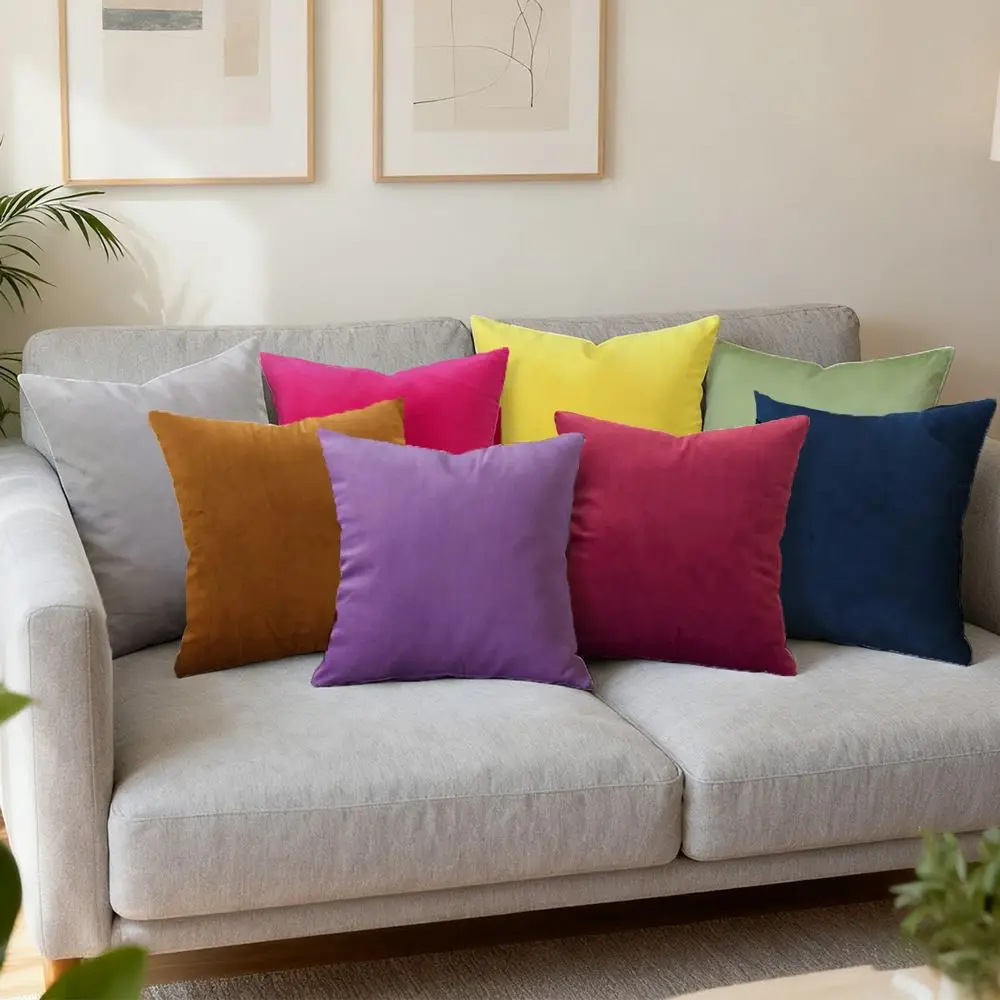 Kissenbezüge Orange einfarbig für Sofa und Bett – Bild 3