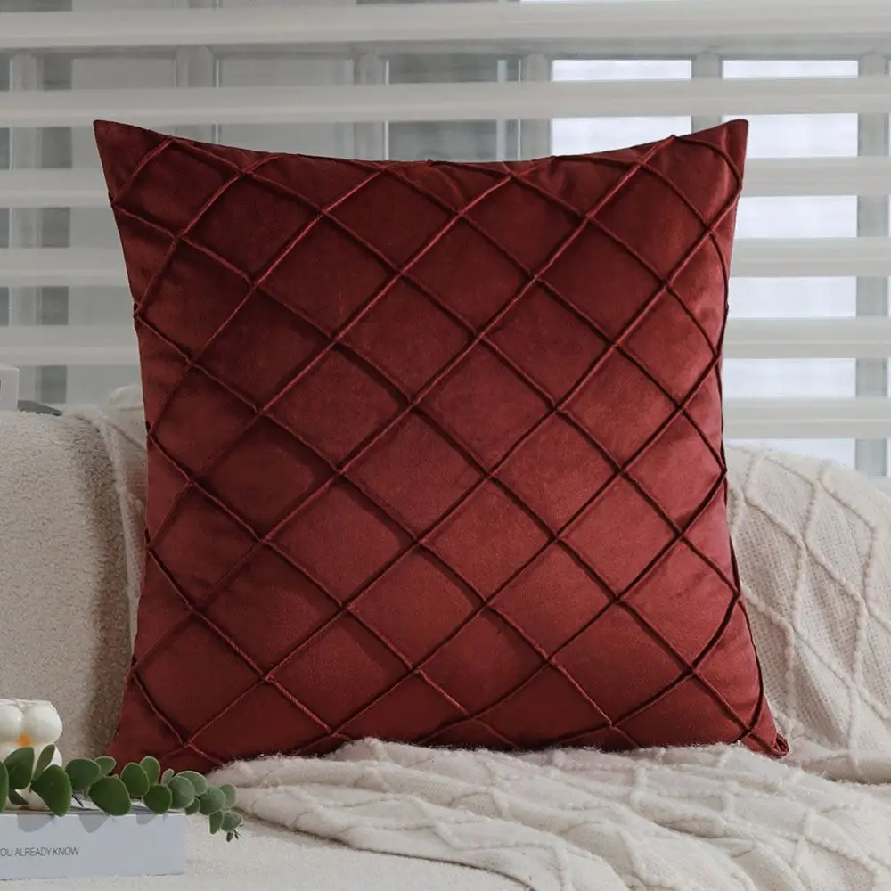Kissenbezug Samtoptik 45 × 45 cm mit Rautensteppung – Bild 4