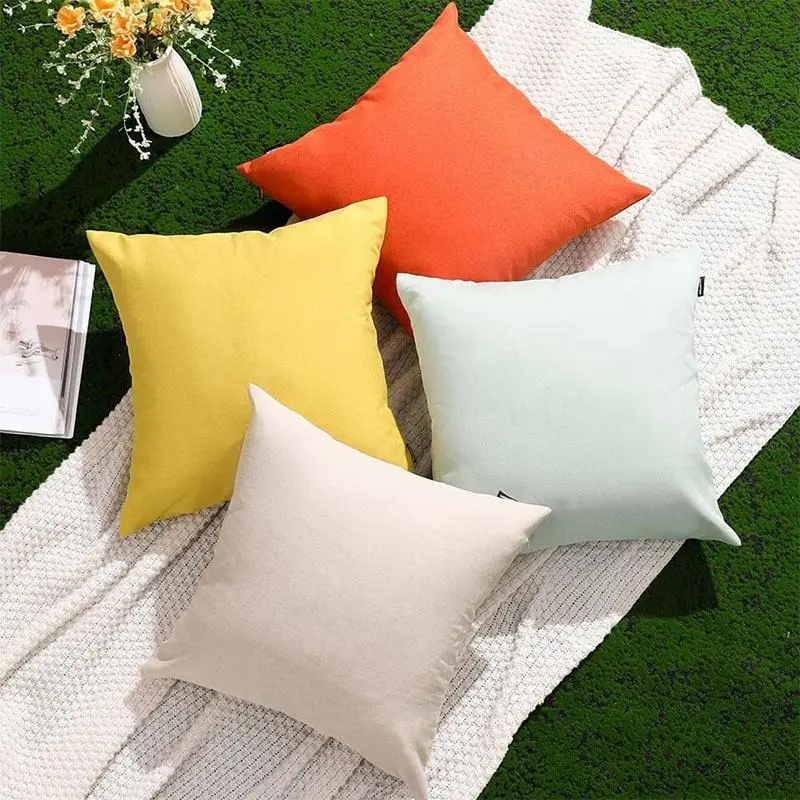 Kissenbezüge Orange einfarbig für Sofa und Bett – Bild 4