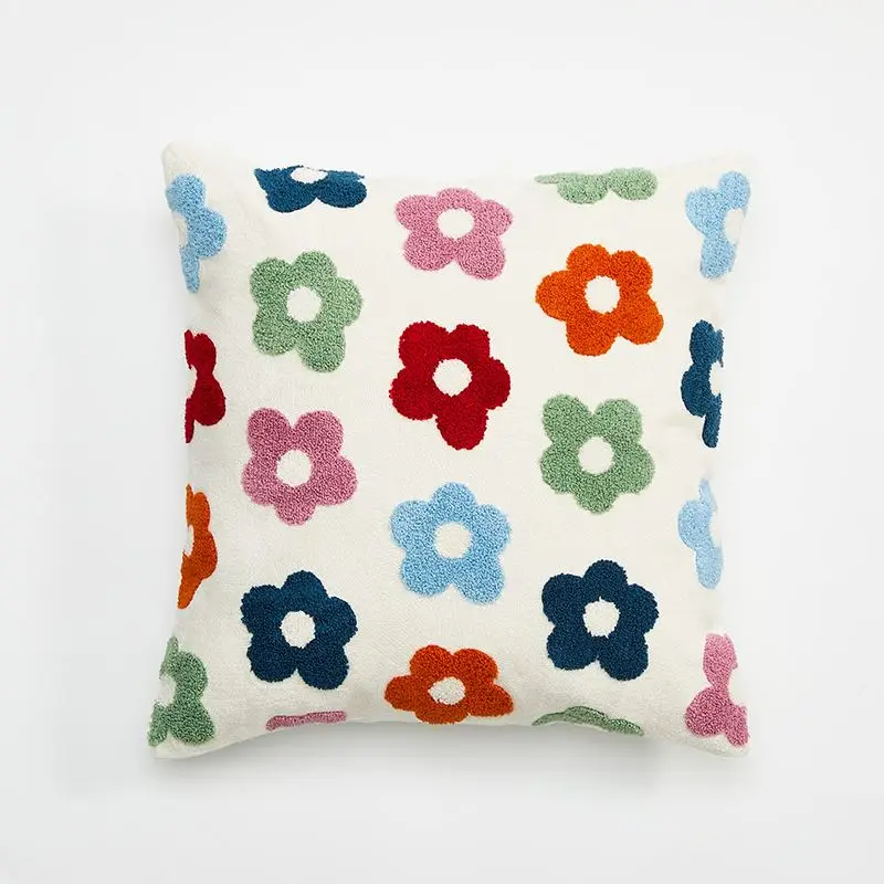 Kissenhülle mit Blumen-Stickerei und Reißverschluss – Bild 4