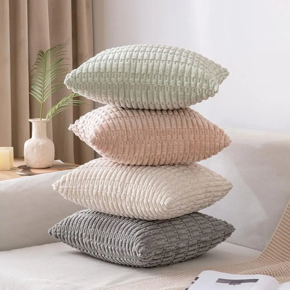 Kissenbezug 40x40 Rosa mit Streifenstruktur im Boho-Stil – Bild 5