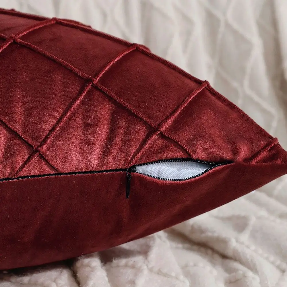 Kissenbezug Samtoptik 45 × 45 cm mit Rautensteppung – Bild 5