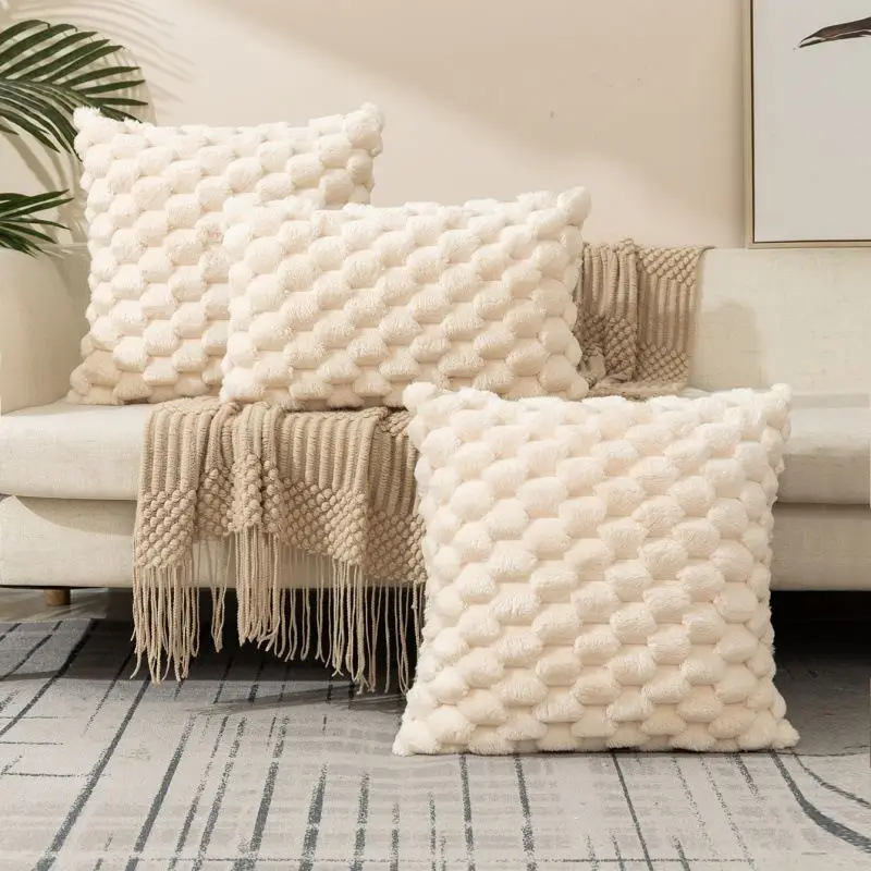 Kissenbezug Rosa 45 × 45 cm mit weicher Wabenstruktur – Bild 5