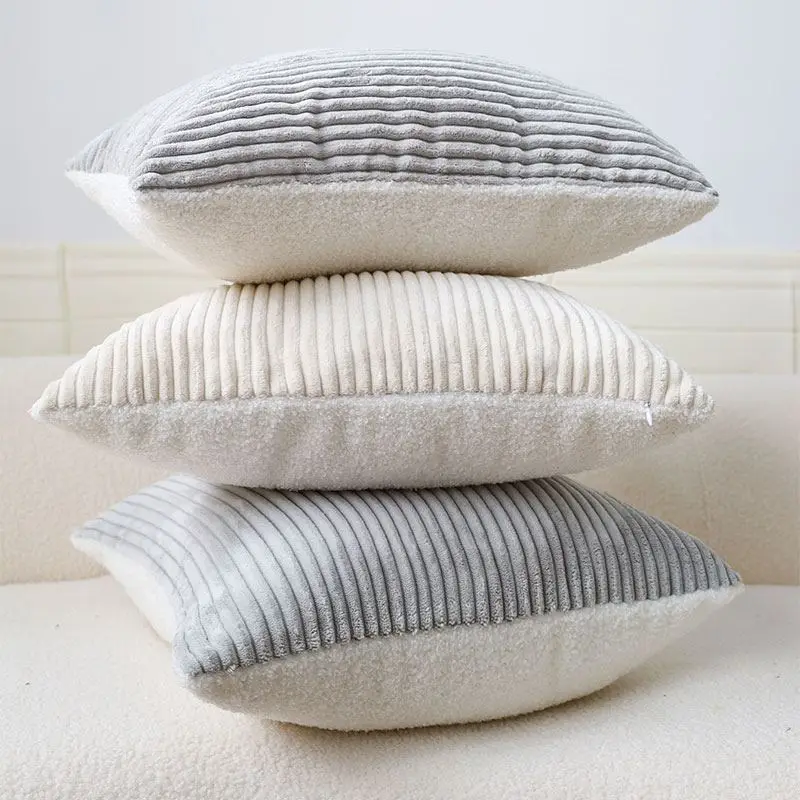 Kuschelkissenbezug 50 × 50 cm mit feiner Rippenstruktur – Bild 5