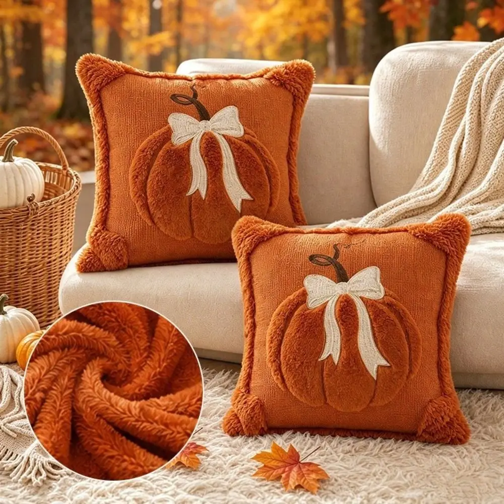 Kissenbezug mit getuftetem Kürbis-Motiv für den Herbst – Bild 5