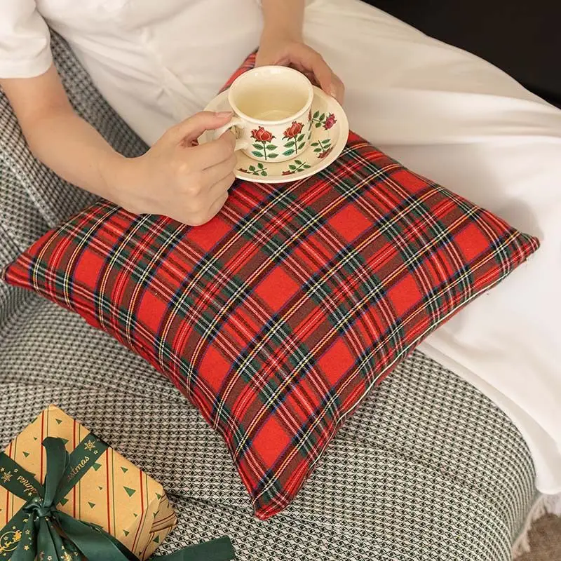 Weihnachten Kissenhülle 50 × 50 cm mit Schottenkaro – Bild 6
