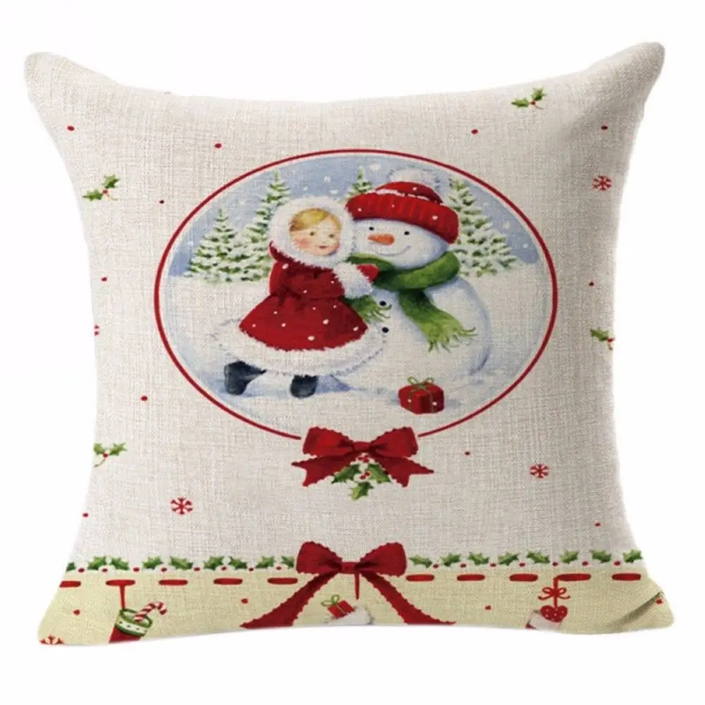 Kissenbezug 50 × 50 cm Baumwolle mit Weihnachtsmotiv – Beige – Schneekugel