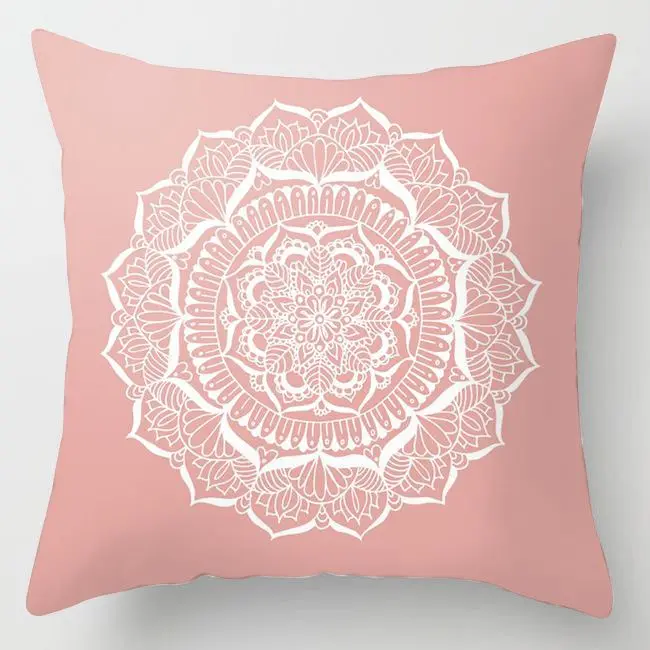 Kissenbezug 50x50 in Samtoptik mit Herz-Leopardenmuster – Altrosa – Mandala
