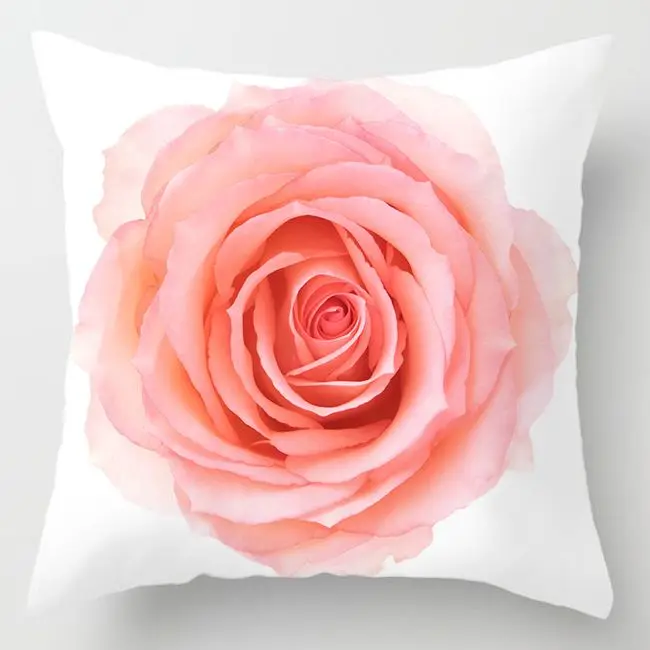 Kissenbezug 50x50 in Samtoptik mit Herz-Leopardenmuster – Weiß – Rose