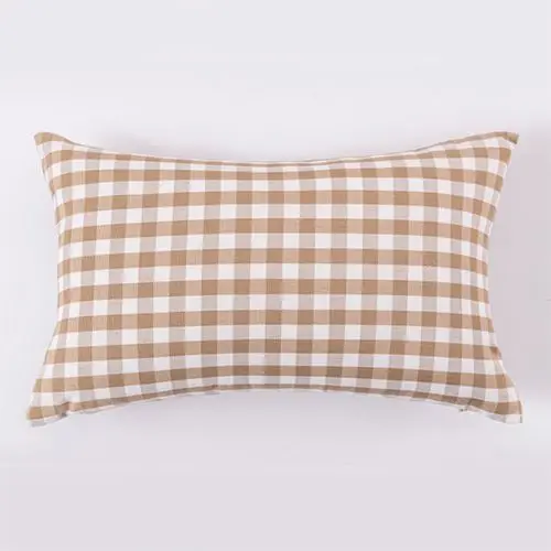 Kissenbezug Beige kariert und gestreift – Beige – Karo klein