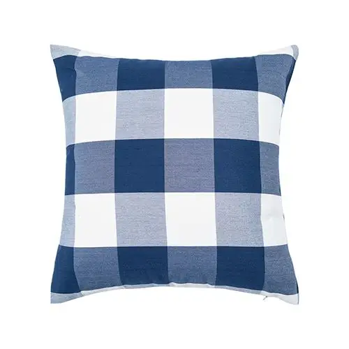 Kissenbezug mit Karo- und Streifenmuster in Marineblau – Marineblau – Karo groß