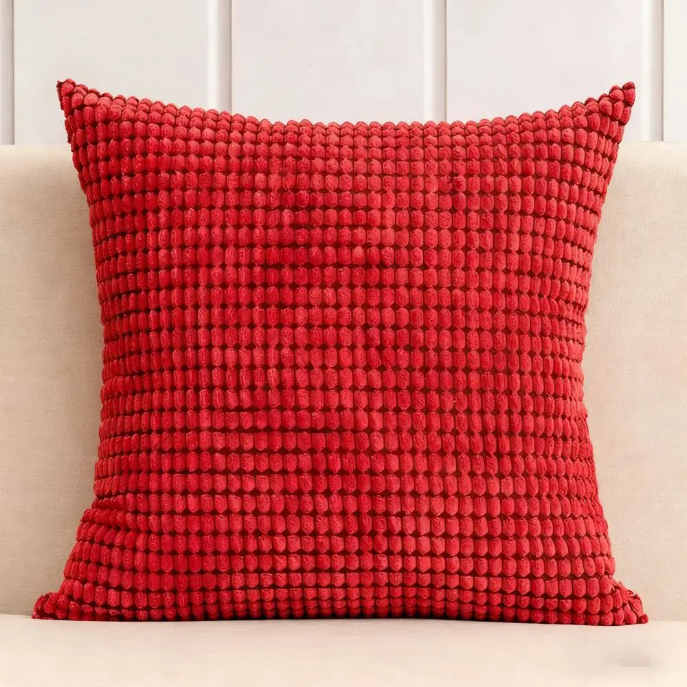 Kissenbezug 40 × 40 cm Baumwolle mit Noppen-Struktur – Rot