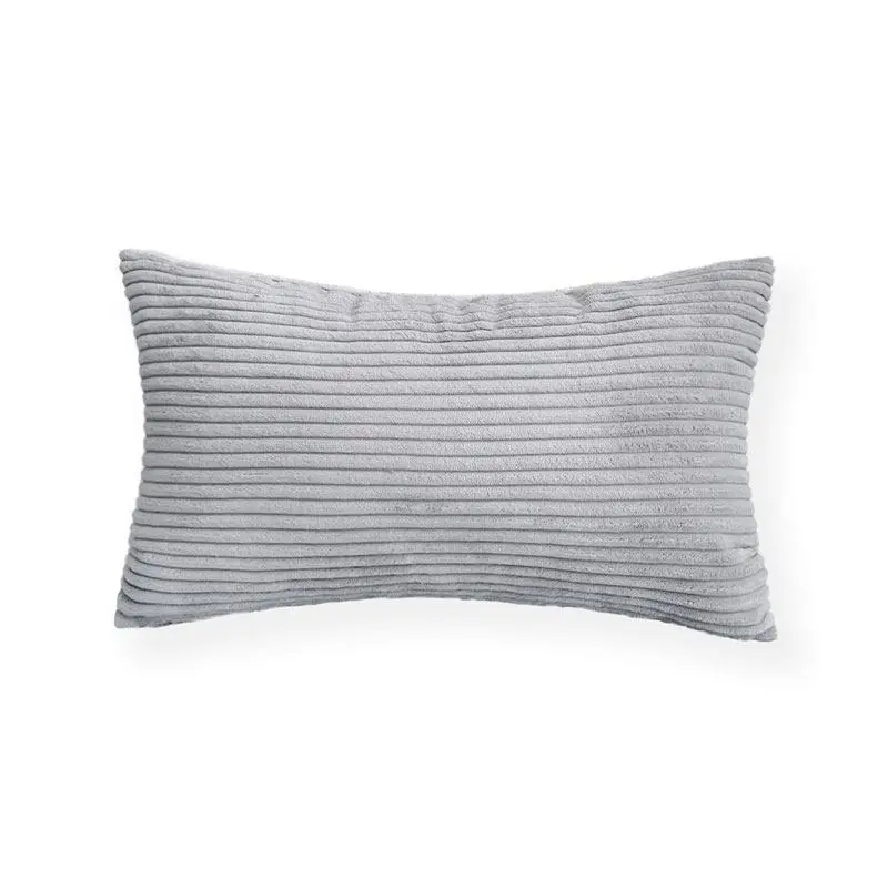 Kuschelkissenbezug 50 × 50 cm mit feiner Rippenstruktur – Hellgrau