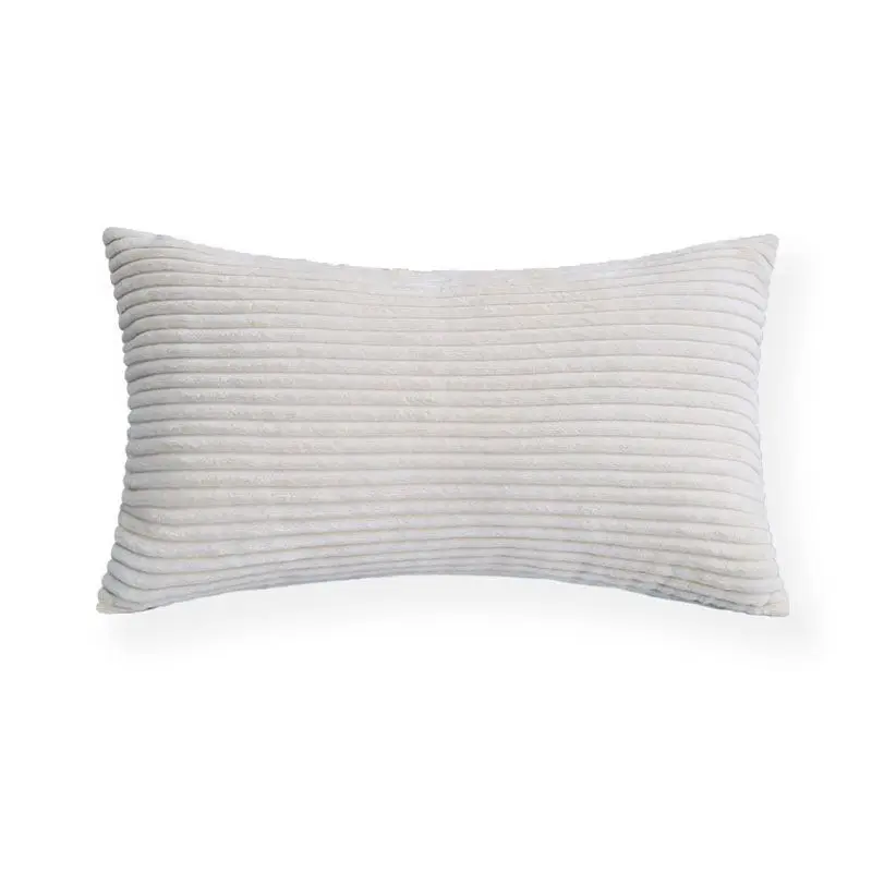 Kuschelkissenbezug 50 × 50 cm mit feiner Rippenstruktur – Creme