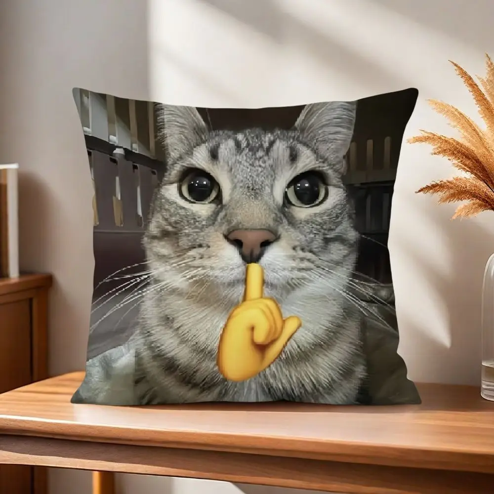 Zierkissenbezug 45x45 mit Katzen-Motiven und Atompilz – Bunt – Katze