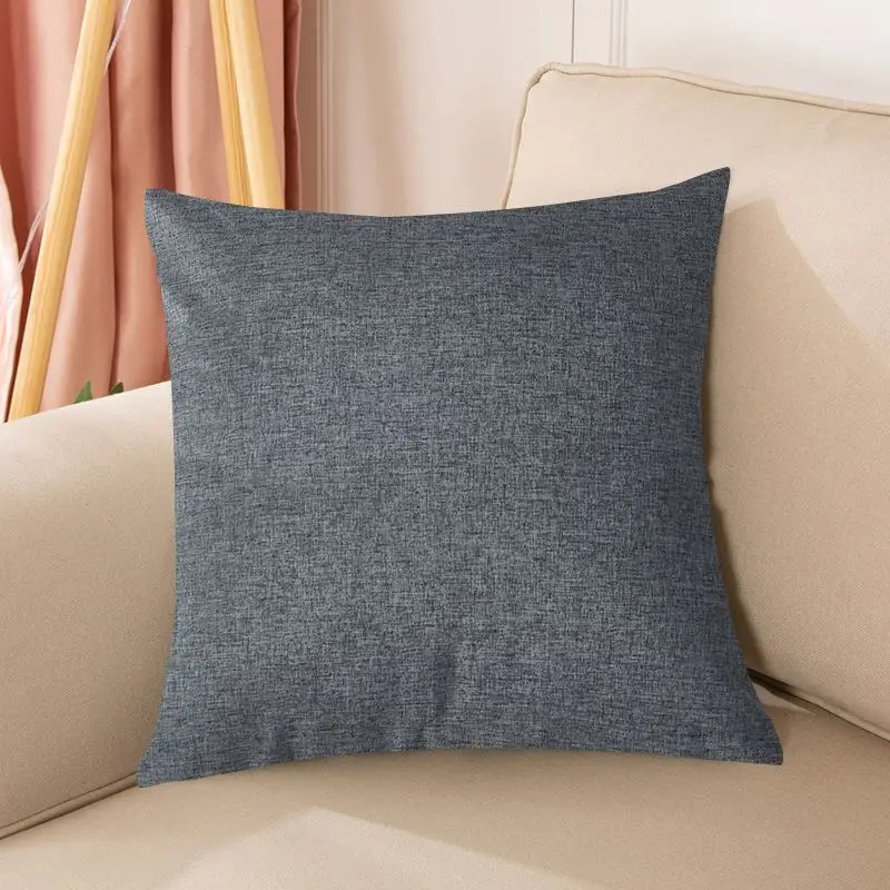 Kissenbezug 50 × 50 cm Creme, einfarbig mit feiner Struktur – Dunkelgrau
