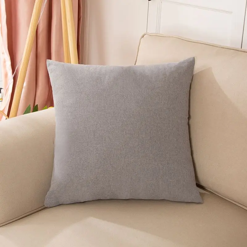 Kissenbezug 50 × 50 cm Creme, einfarbig mit feiner Struktur – Grau