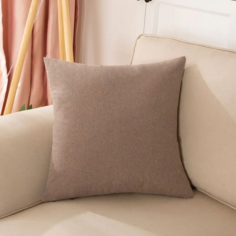 Kissenbezug 50 × 50 cm Creme, einfarbig mit feiner Struktur – Braun