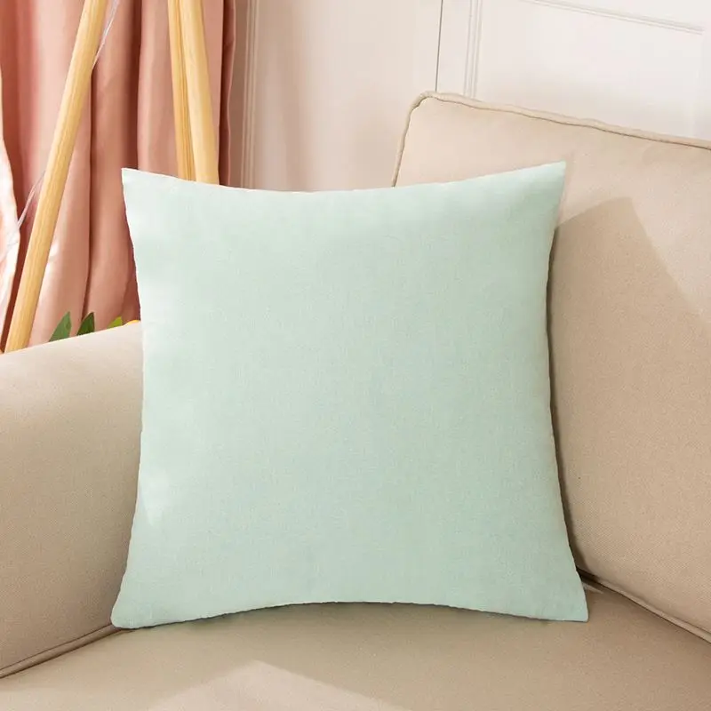 Kissenbezug 50 × 50 cm Creme, einfarbig mit feiner Struktur – Mintgrün