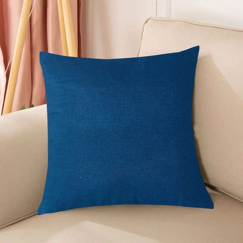 Kissenbezug 50 × 50 cm Creme, einfarbig mit feiner Struktur – Blau
