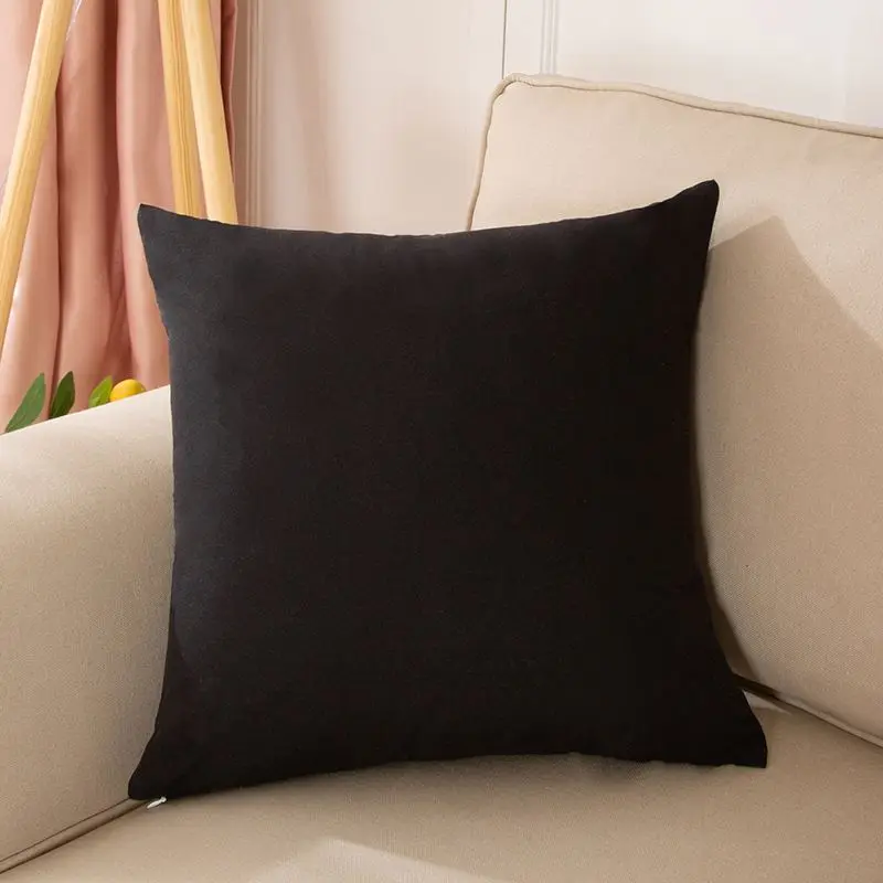 Kissenbezug 50 × 50 cm Creme, einfarbig mit feiner Struktur – Schwarz