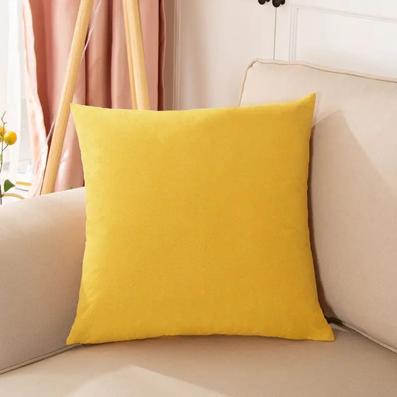 Kissenbezug 50 × 50 cm Creme, einfarbig mit feiner Struktur – Gelb