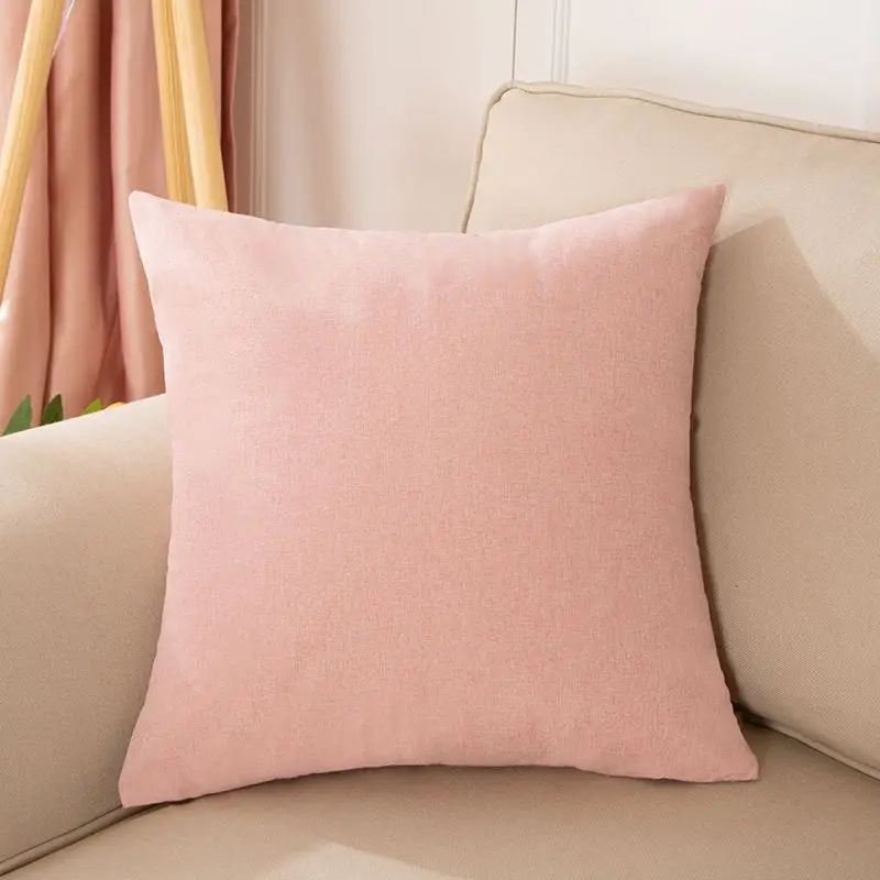 Kissenbezug 50 × 50 cm Creme, einfarbig mit feiner Struktur – Rosa