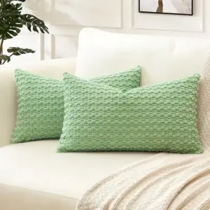 Kissenbezüge Grün 40 × 40 cm mit genoppter Struktur – Mintgrün