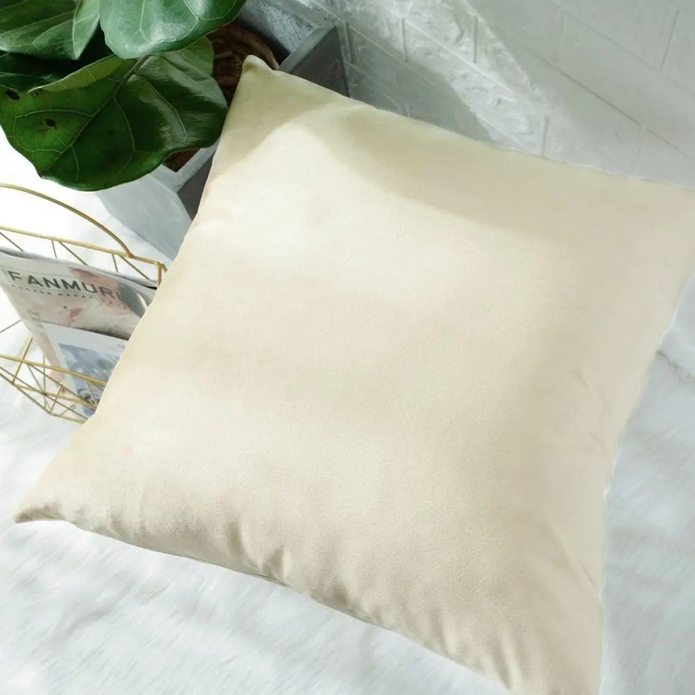 Kissenbezug 40x40 Creme in Samtoptik, auch 30x50 – Creme