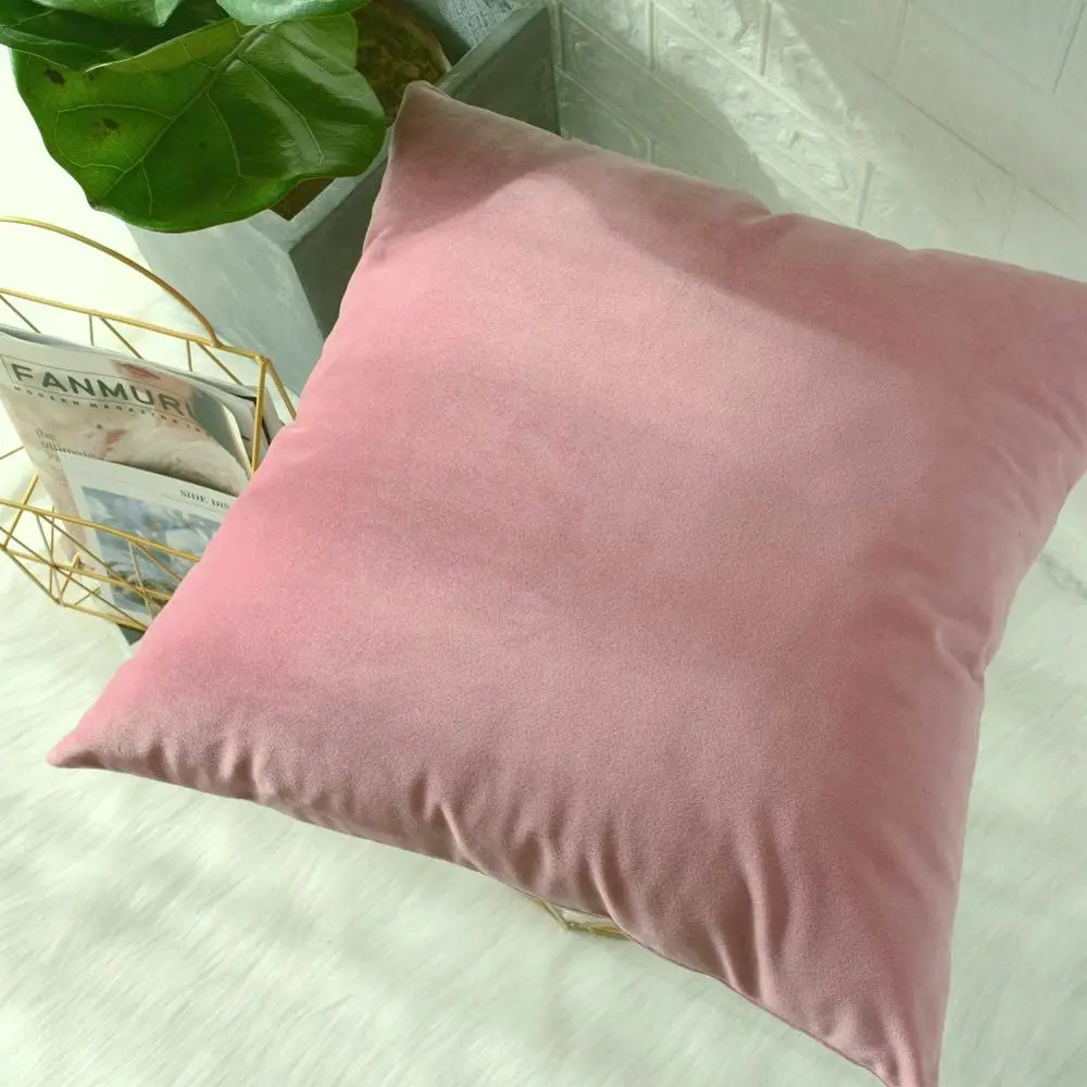 Kissenbezug 40x40 Creme in Samtoptik, auch 30x50 – Rosa