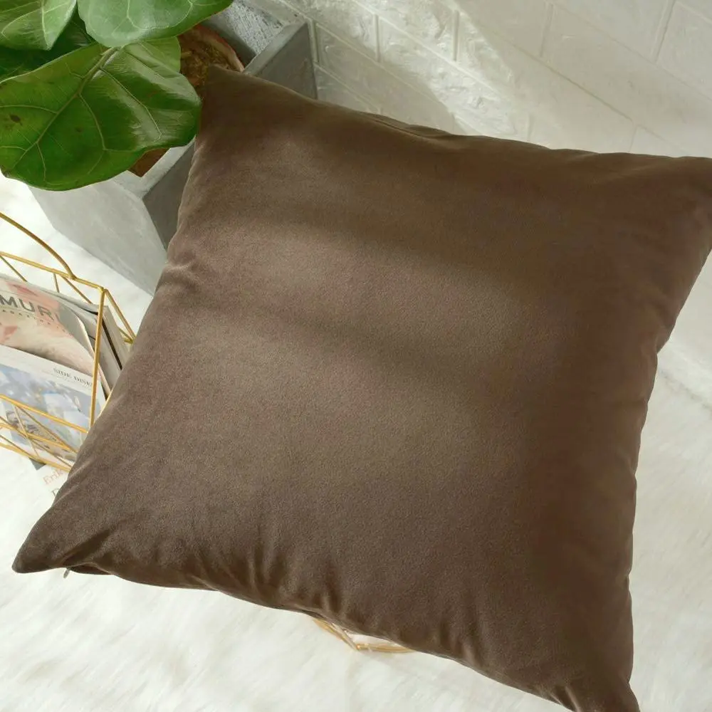 Kissenbezug 40x40 Creme in Samtoptik, auch 30x50 – Braun
